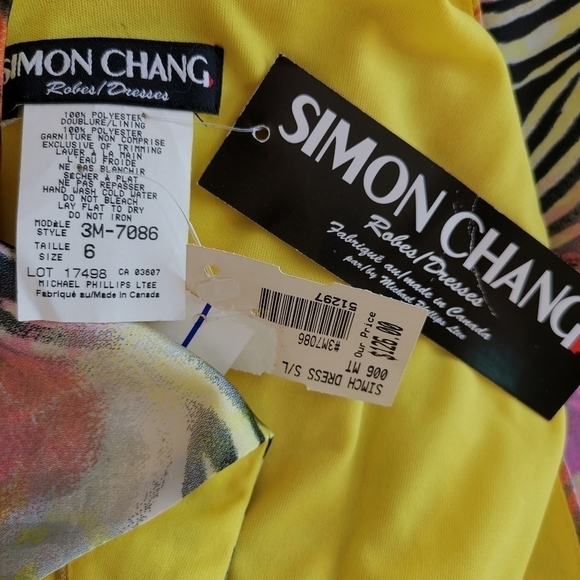 NWT Party tiered Silky dress in pink, yellow leopard print - Picture 9 of 10